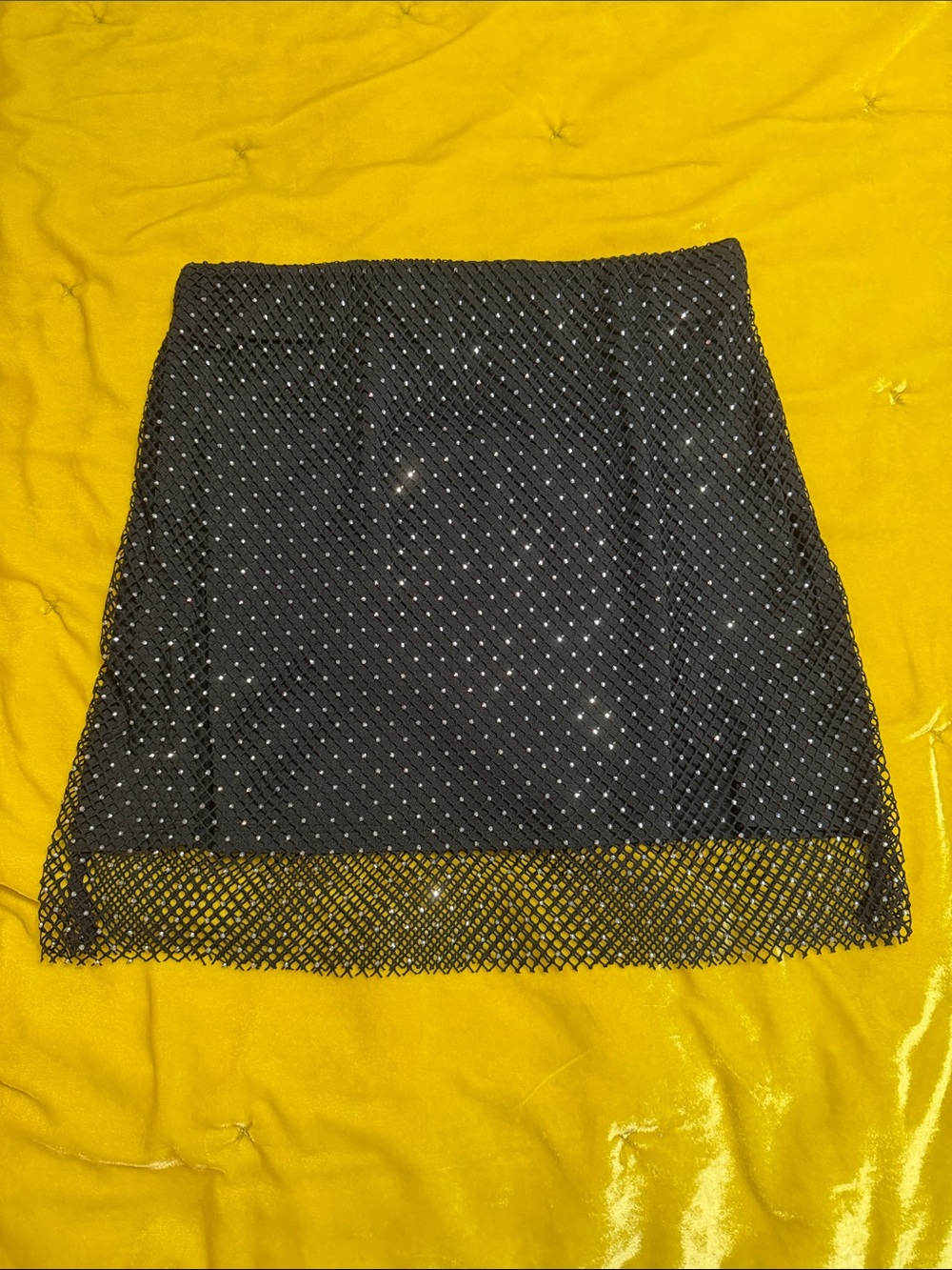 Sincerely Jules Black Sparkle Mesh Mini Skirt
